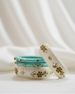 4 Pcs Handmade Silk Kundan Churi | Bridal Bangle Set