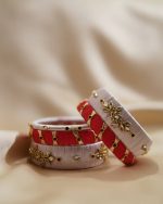5-Pcs Handmade Silk Kundan Churi Set | Bridal Designer Bangles