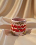 5-Pcs Handmade Silk Kundan Churi Set | Bridal Designer Bangles