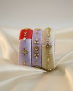 Handmade Silk Kundan Churi Bangle Set | Designer Bridal Bangles